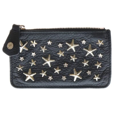 スタースタッズ レザーカードケース ブラック Bランク