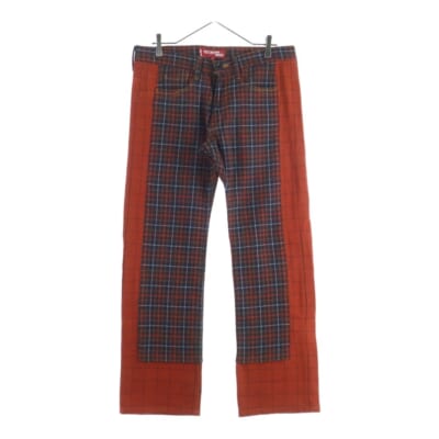 02AW ×Levis Reconstructed Plaid Pants 再構築 チェック柄 パンツ WG-P031 オレンジ Bランク