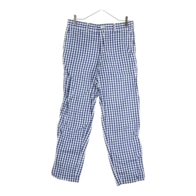 チェック柄 コットンパンツ ブルー/ホワイト S12098 Bランク