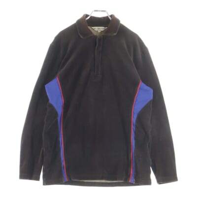 ハーフジップ ベロア ロングスリーブカットソー ブラウン Bランク