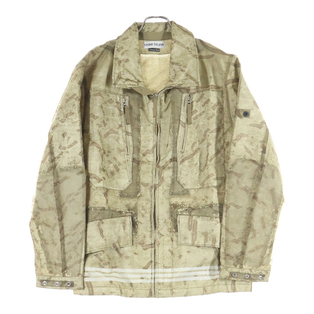 02SS MONOFILAMENT JACKET メッシュカモ ジップアップ ナイロンジャケット ベージュ 36154528 Cランク