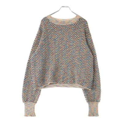 21AW CANDY SWEATER キャンディー モックネック 短丈 長袖ニットセーター マルチカラー MCFW-KN0221 Bランク