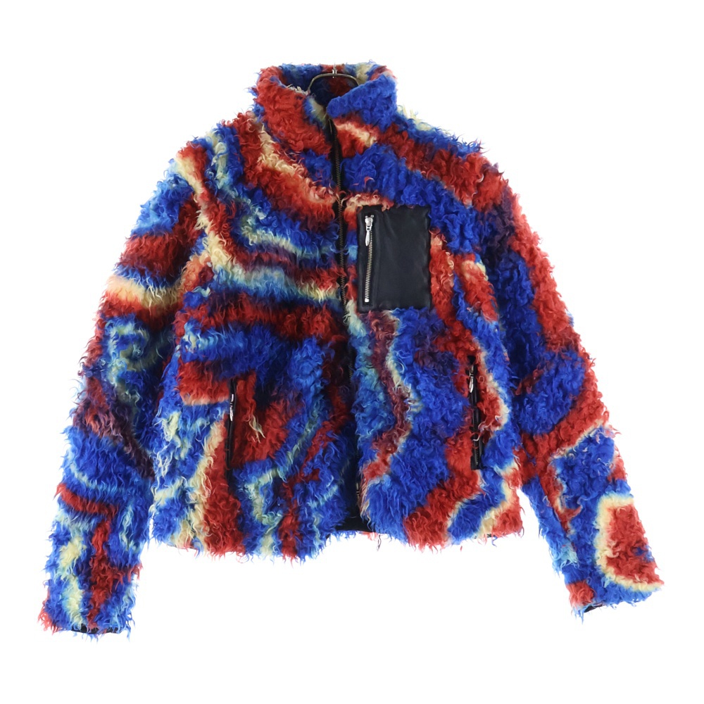 22AW FUTURE X レザーポケット ジップアップ ファー フリースジャケット マルチカラー MVFW-BL0622 レディース Bランク