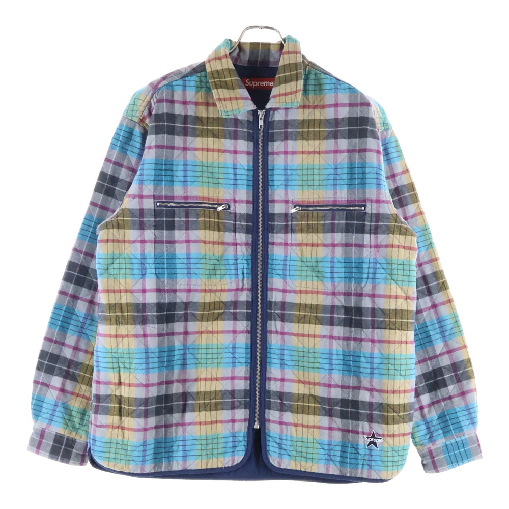 24AW Quilted Flannel Zip Up Shirt フランネル ジップアップ シャツ マルチ Bランク