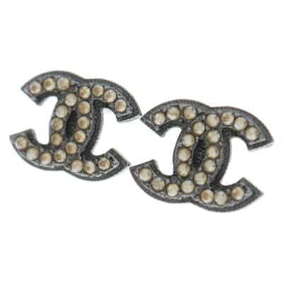 ココマーク ラインストーン ピアス シルバー Bランク