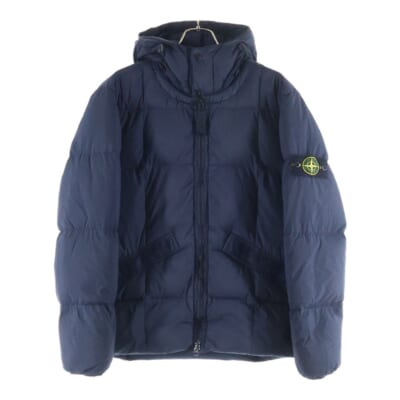 19AW Garment Dye Down Jacket 711540223 ガーメントダイ ロゴワッペン ダウンジャケット ブラック Bランク