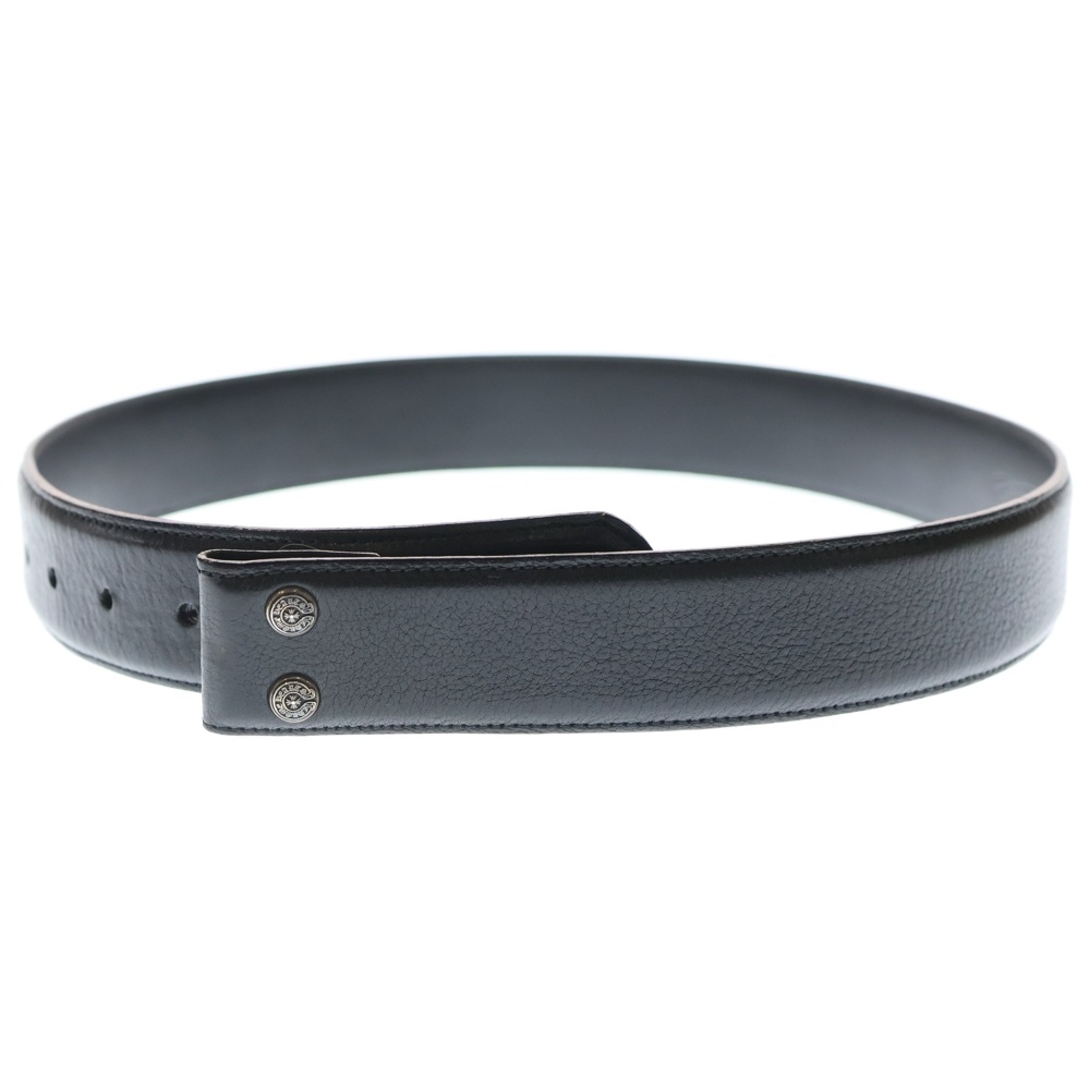STRAP 1.5 オールド スクロールレーベルリベッツ レザーベルト ブラック Bランク