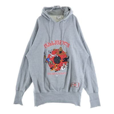 19SS CARTOON HOODIE カートゥーン フーディー フロント刺繍 プルオーバーパーカー グレー USS197010 Cランク