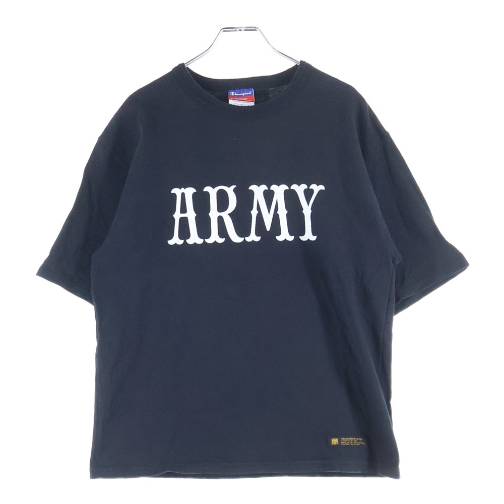 ×MADNESS×CHAMPION マッドネス チャンピオン フロントプリント 半袖Tシャツ カットソー ブラック 161LBMDN-CSM01S Bランク