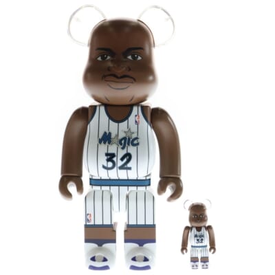 BE@RBRICK Shaquille O'Neal Orlando Magic 100%&400% ベアブリック シャキールオニール フィギュア 人形 ブラウン/ホワイト Bランク