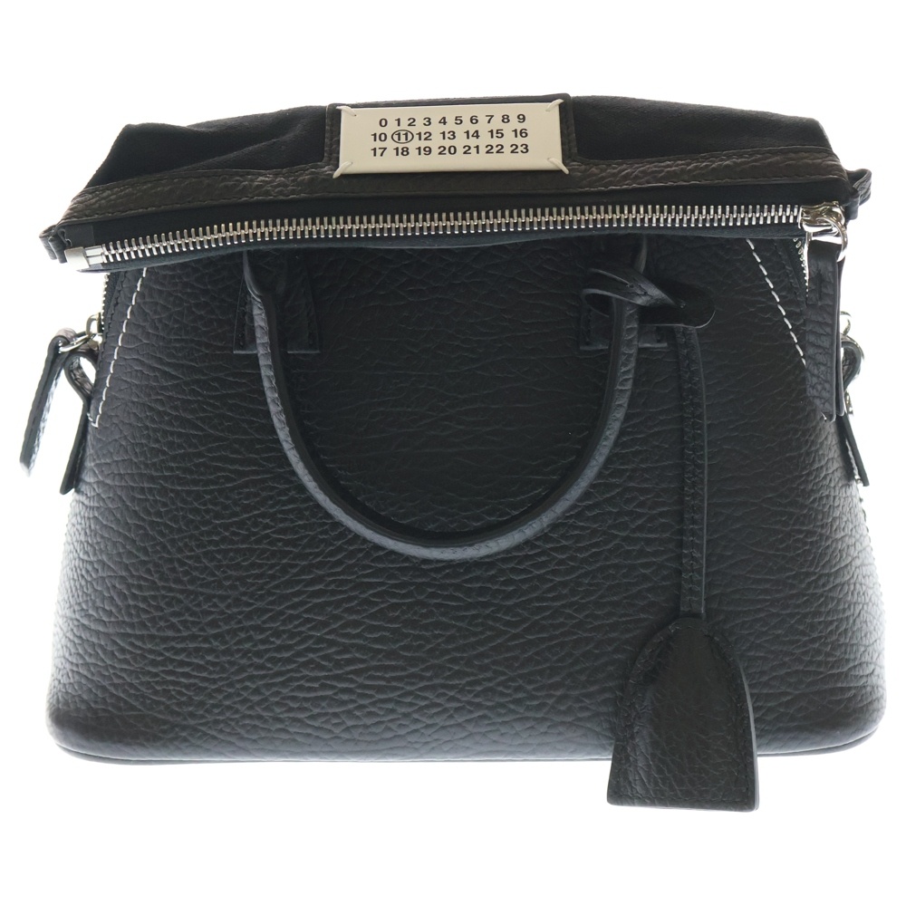 5AC MINI 2WAY ミニ レザー ショルダー ハンドバッグ ブラック S56WG0082 Aランク