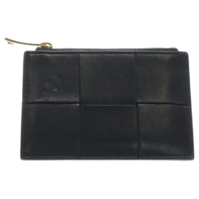 マキシイントレチャート フラグメントケース カードケース 名刺入れ ブラック レザー ゴールド金具 Bランク