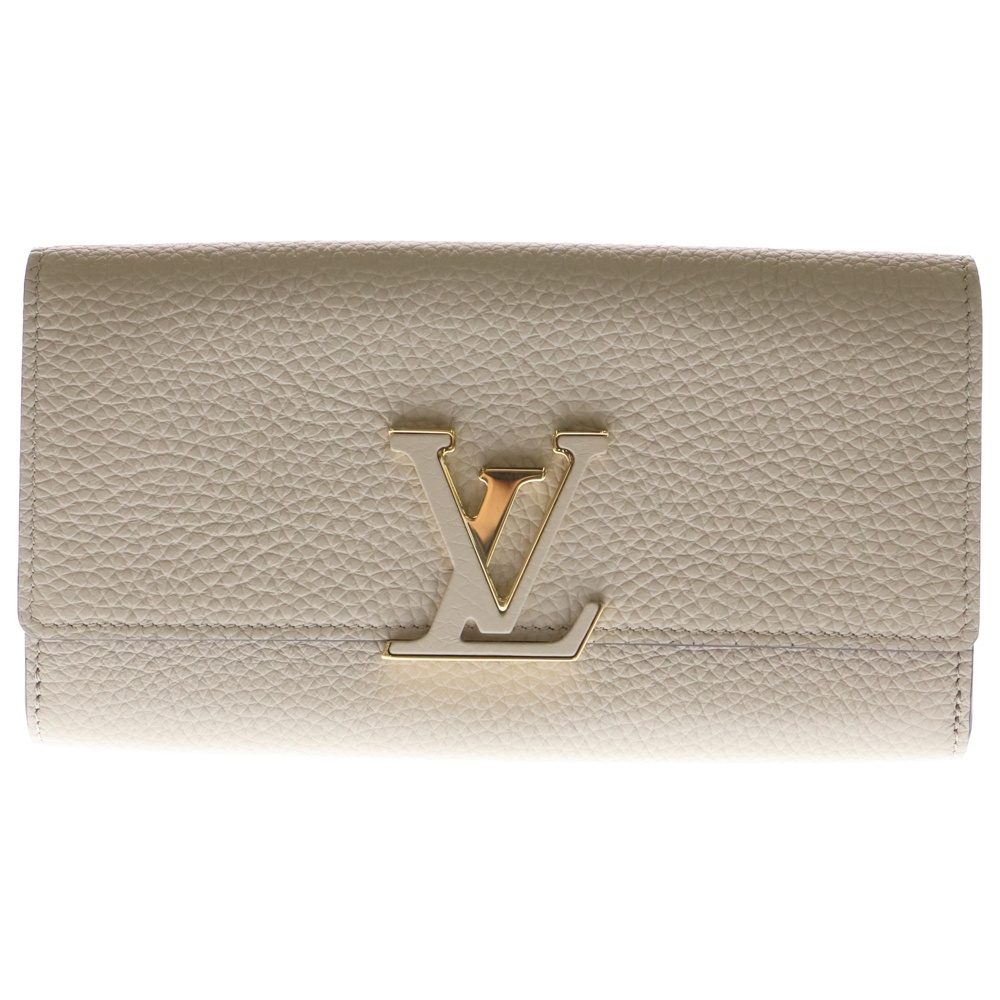 ポルトフォイユ・カプシーヌ ロングウォレット 長財布 ベージュ トリヨンレザー M61249 ゴールド金具 Aランク