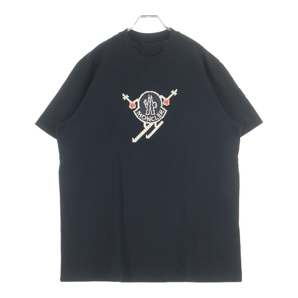 24AW スキー ピクセル ロゴプリント クルーネック 半袖Tシャツ カットソー ブラック J20918C00010 83927 Bランク