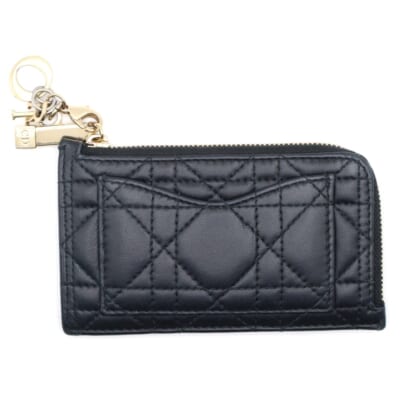 カナージュ フラグメントケース コインケース 小銭入れ ブラック レザー シルバー金具 Bランク