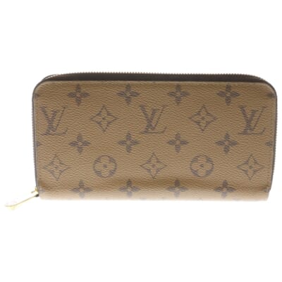 モノグラム・リバース ジッピーウォレット レザー ブラウン 長財布 M82444 ICタイプ Bランク