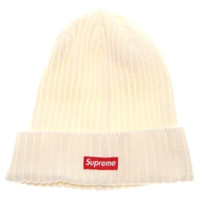 19SS Overdyed Ribbed Beanie オーバーダイ リブ ビーニー コットン ニットキャップ 帽子 ホワイト Bランク