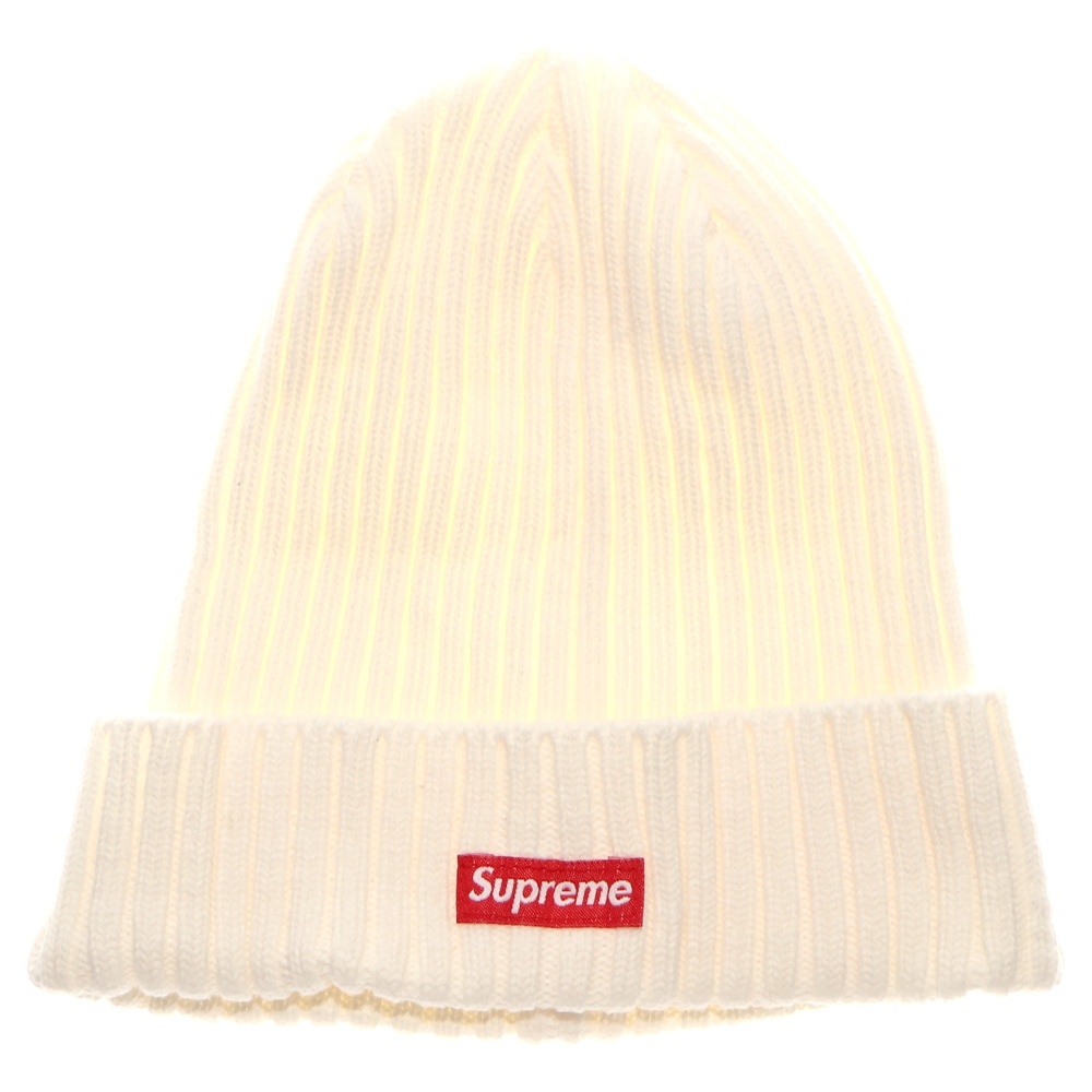 19SS Overdyed Ribbed Beanie オーバーダイ リブ ビーニー コットン ニットキャップ 帽子 ホワイト Bランク