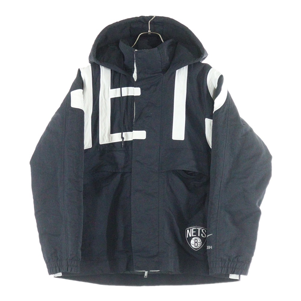 20AW x AMBUSH NBA COLLECTION NETS JACKET アンブッシュ ネッツ ナイロン フーデッド ジャケット ブラック DB9567-010 Bランク