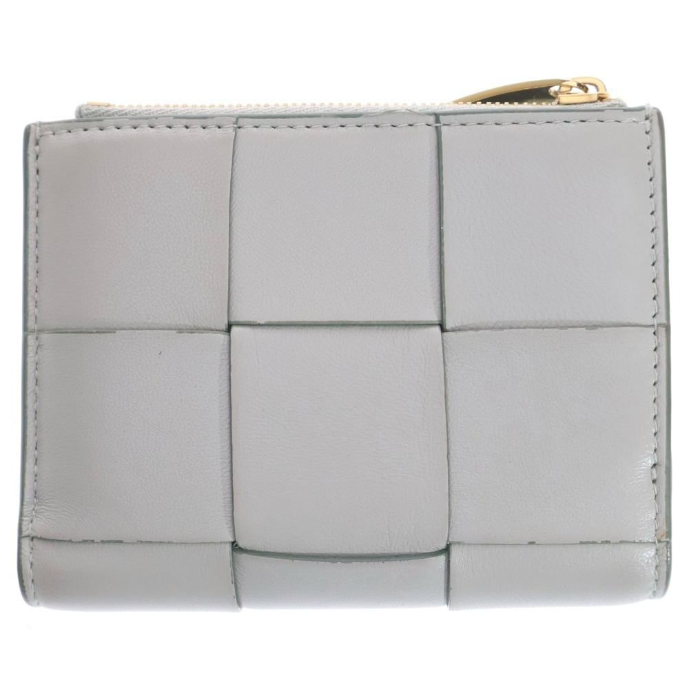 スモールカセット マキシイントレチャート レザー コンパクトウォレット 二つ折り財布 ゴールド金具 グレー 742698 Bランク