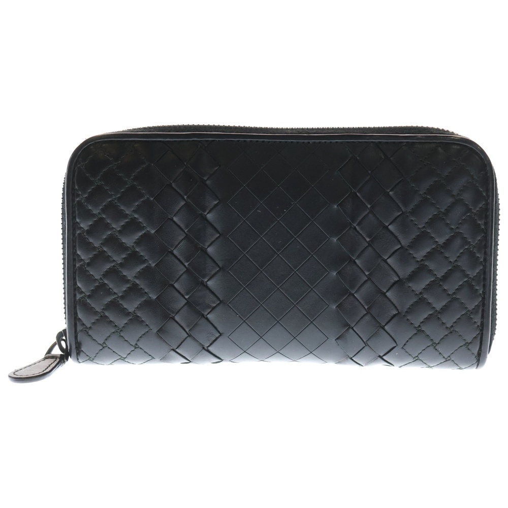 イントレチャート ラウンドファスナー 長財布 ロングウォレット ブラック レザー Bランク