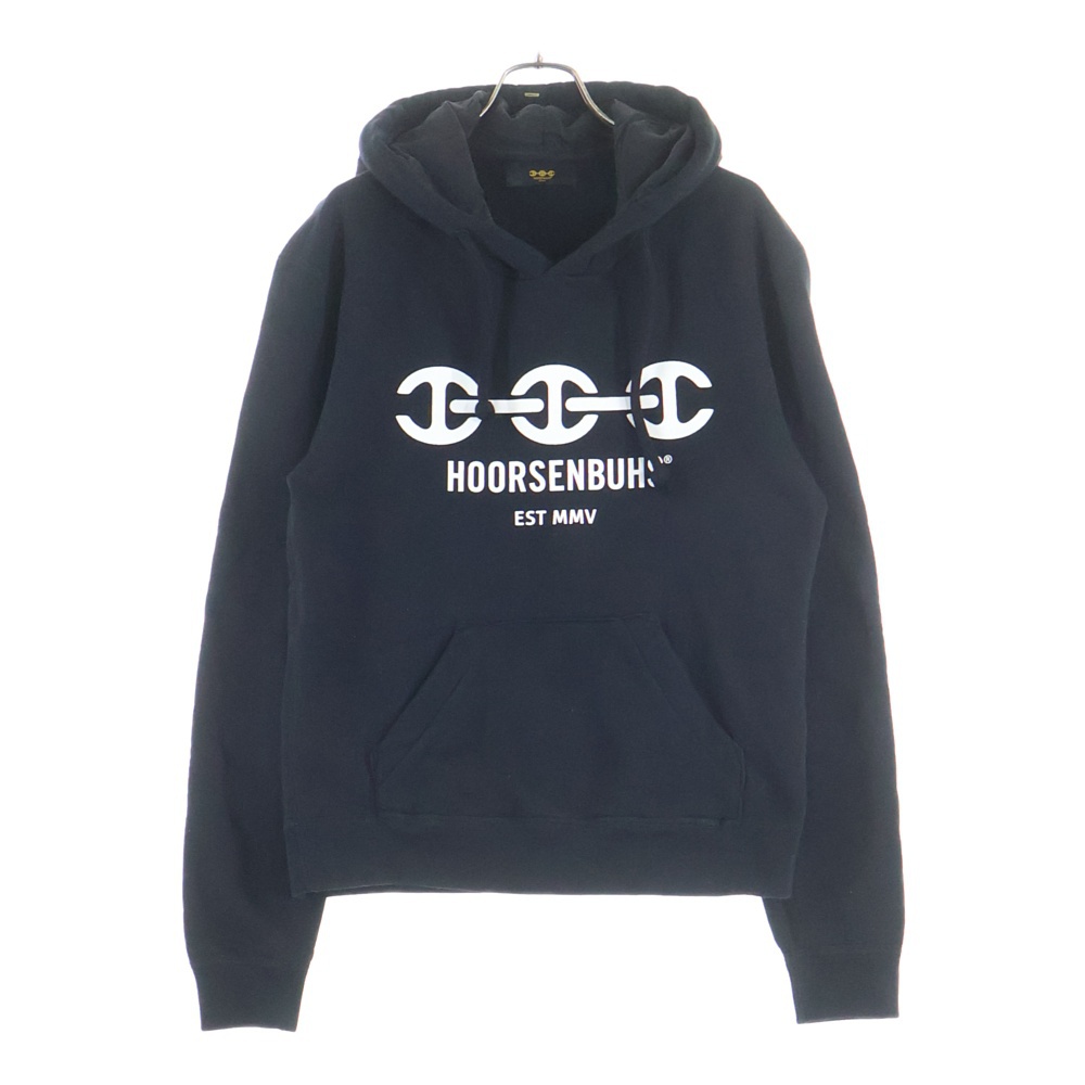 ロゴプリント プルオーバーパーカー ブラック Bランク