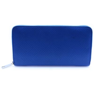 デボスイントレチャート ラウンドファスナー スタンプド レザー ウォレット 財布 ブルー 593217 V0SQ1 Bランク