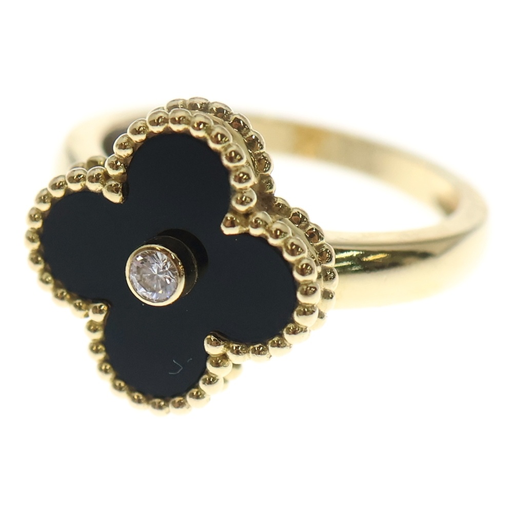 ヴィンテージアルハンブラ オニキス 1PD リング Au750 K18 YG イエローゴールド VCARA41056 Bランク