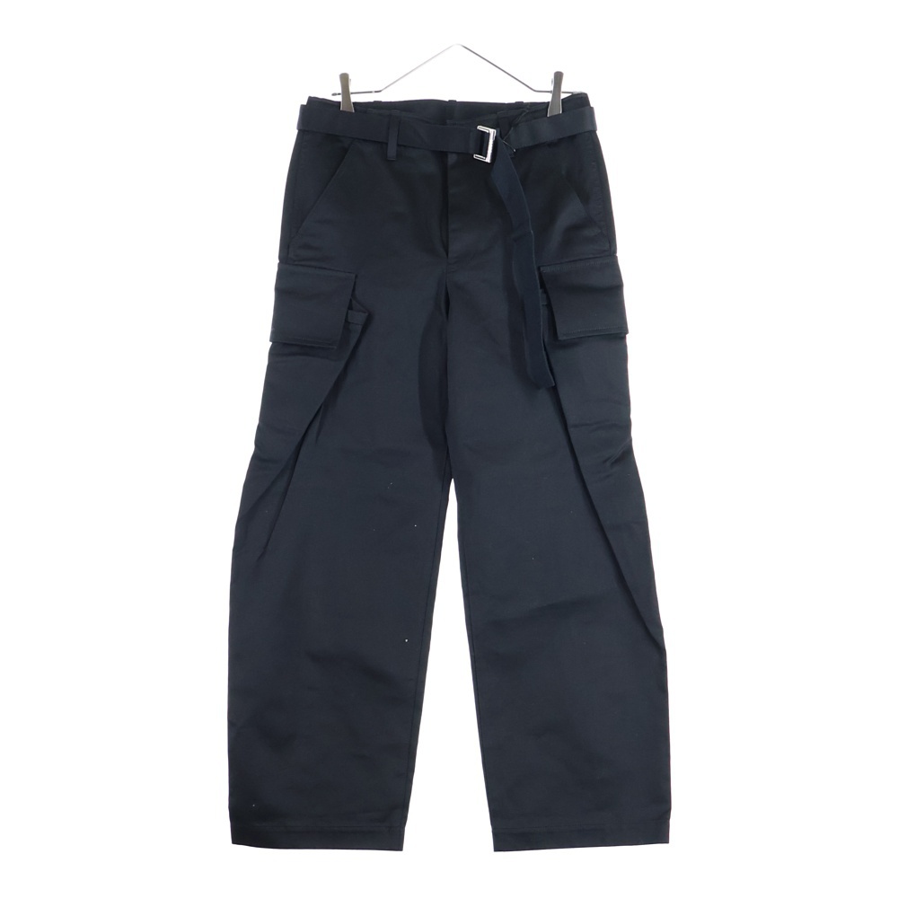 25AW Cotton Chino Pants コットンチノ ベルト付き マルチポケット パンツ トラウザーズ ブラック 25-03768M Aランク