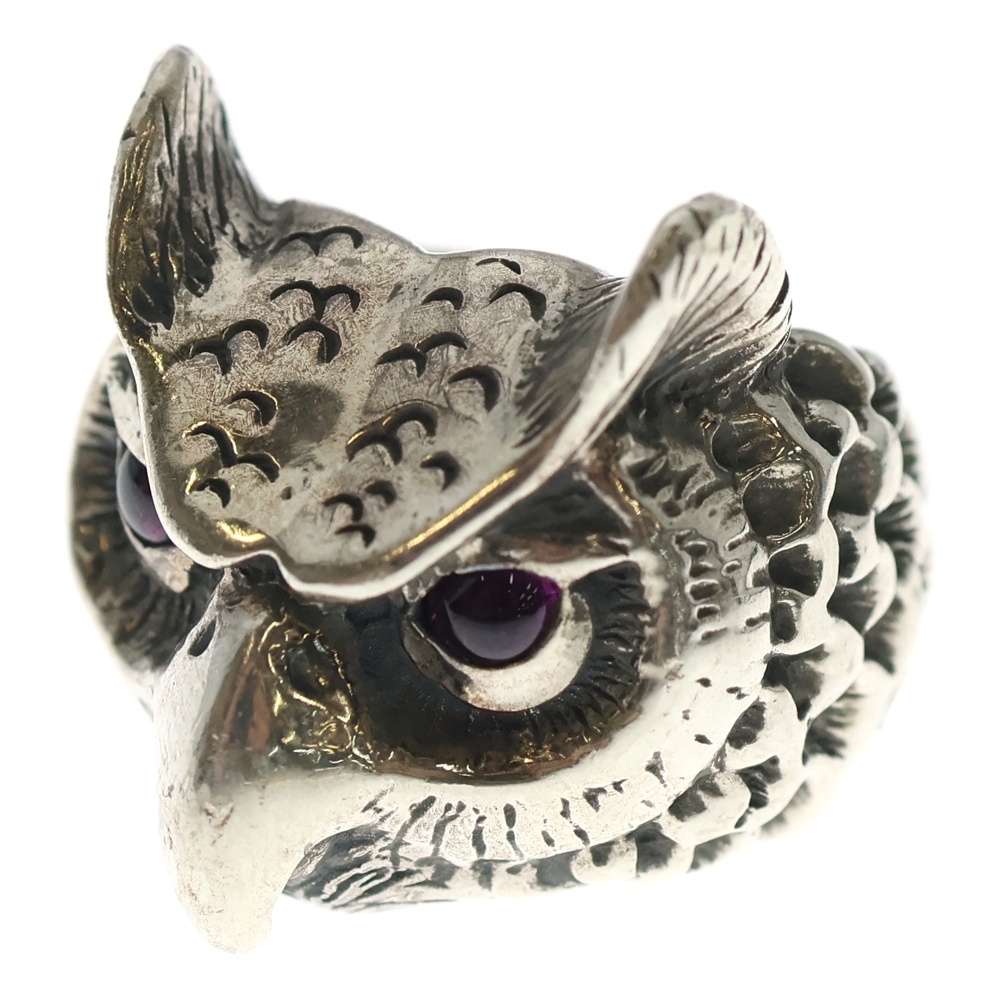 OWL RING オウルリング ミディアムサイズ ピンクストーン シルバー Bランク