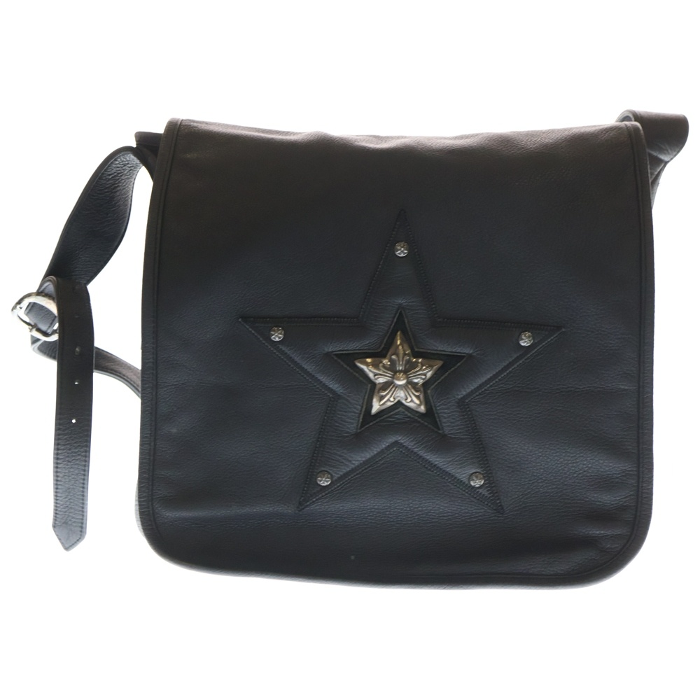 BAG-MAIL メールバッグ スターパッチ ラージスター装飾 ショルダーバッグ ブラック Bランク