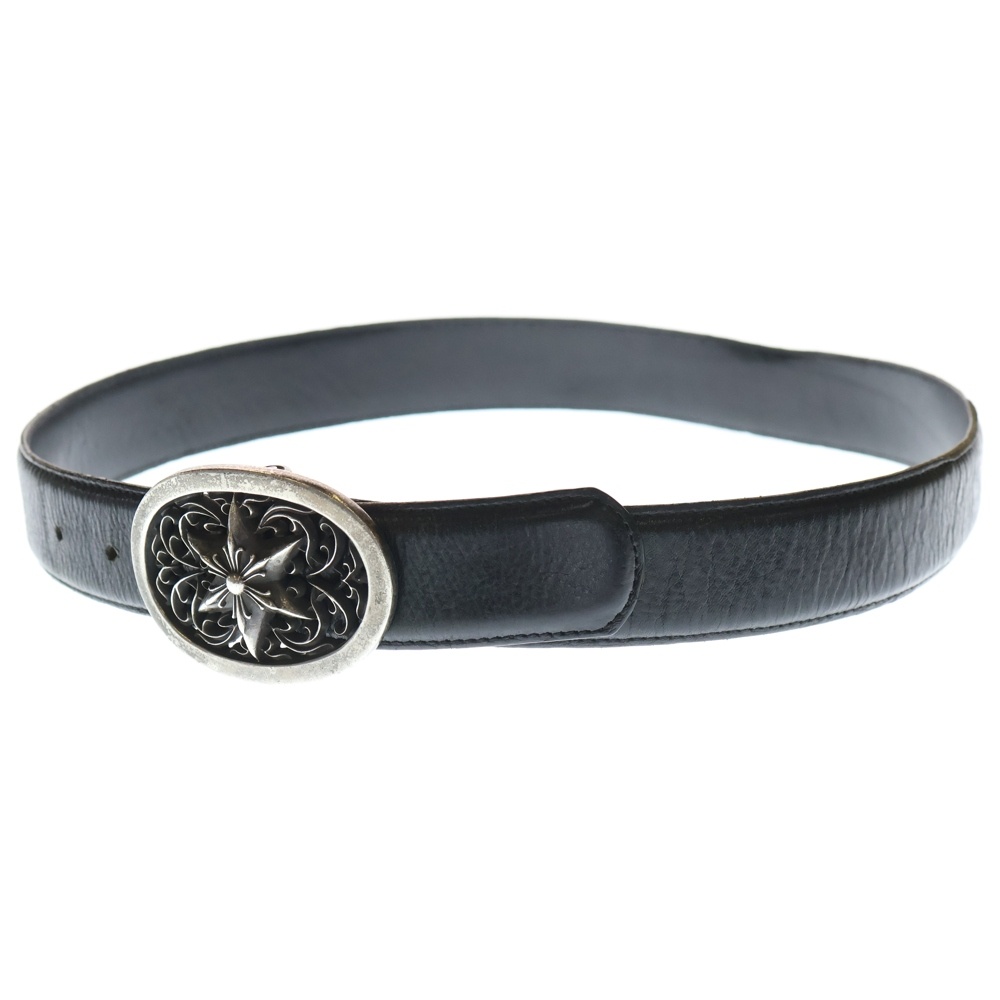 OVAL STAR STRAP1.5クラシックオーバルスターバックル レザーベルト シルバー/ブラック BCA359 Bランク