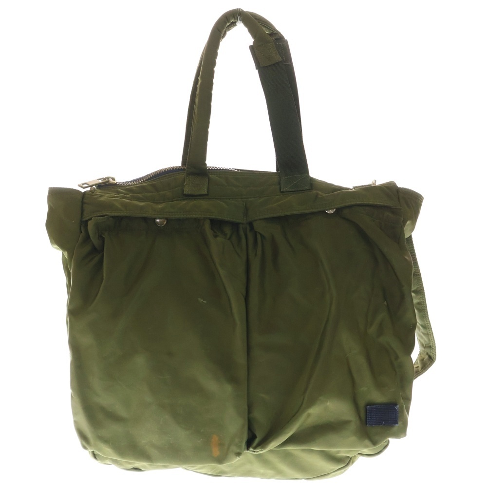 ×PORTER Pocket tote L ポーター ポケット トートバッグ カーキ Bランク