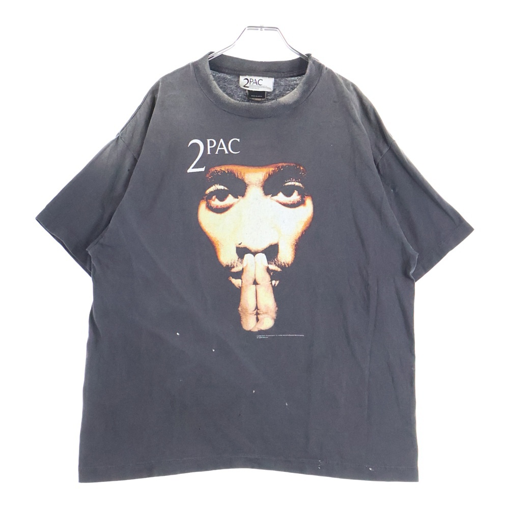 25SS×2PAC 2PC SS TEE トゥパック ヴィンテージ加工プリント半袖Tシャツ SM-HR8-0000-C14 ブラック Bランク
