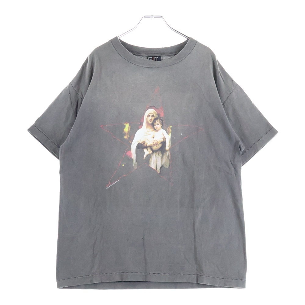 23SS SS TEE STR MARIA マリア ヴィンテージ加工プリント半袖Tシャツ SM-S23-0000-007 ブラック Bランク