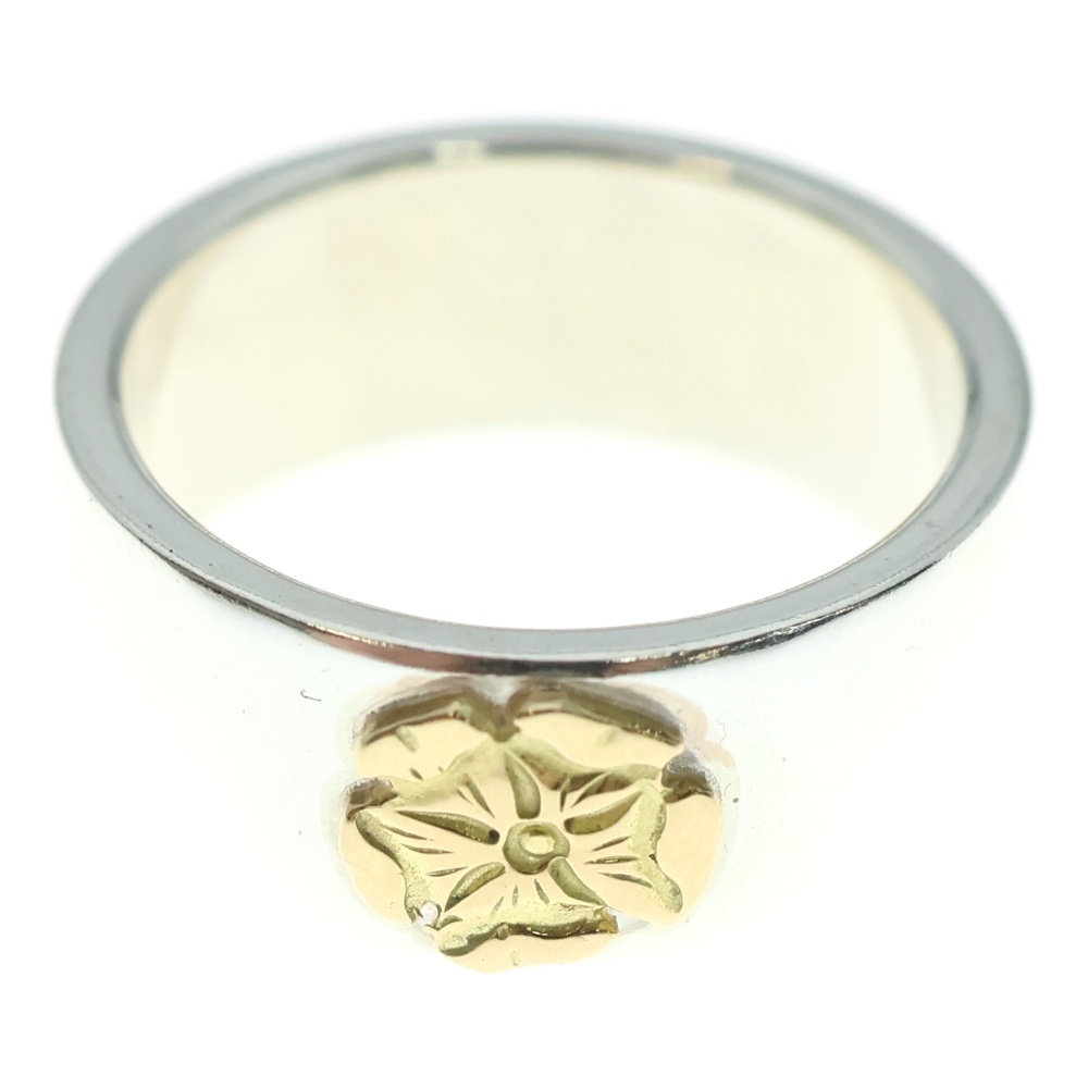 【新品】ローズ平打ちリング シルバー/ゴールド Aランク