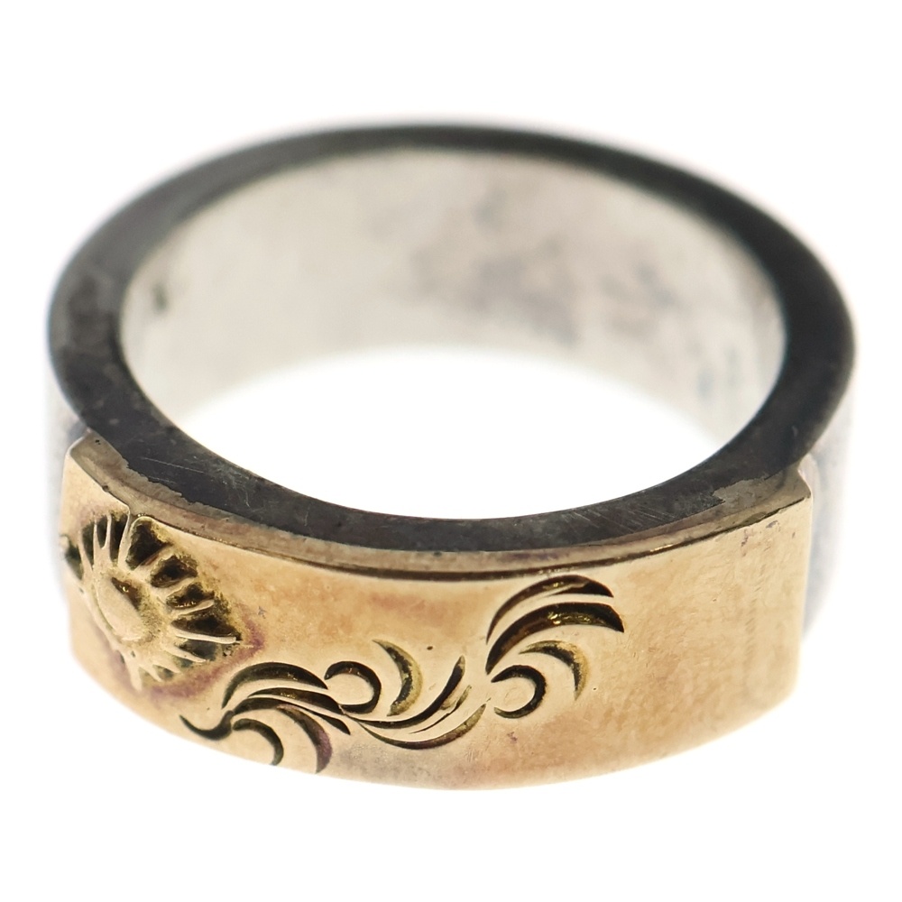 K18付き 唐草 太陽神リング R-17 シルバー/ゴールド Bランク