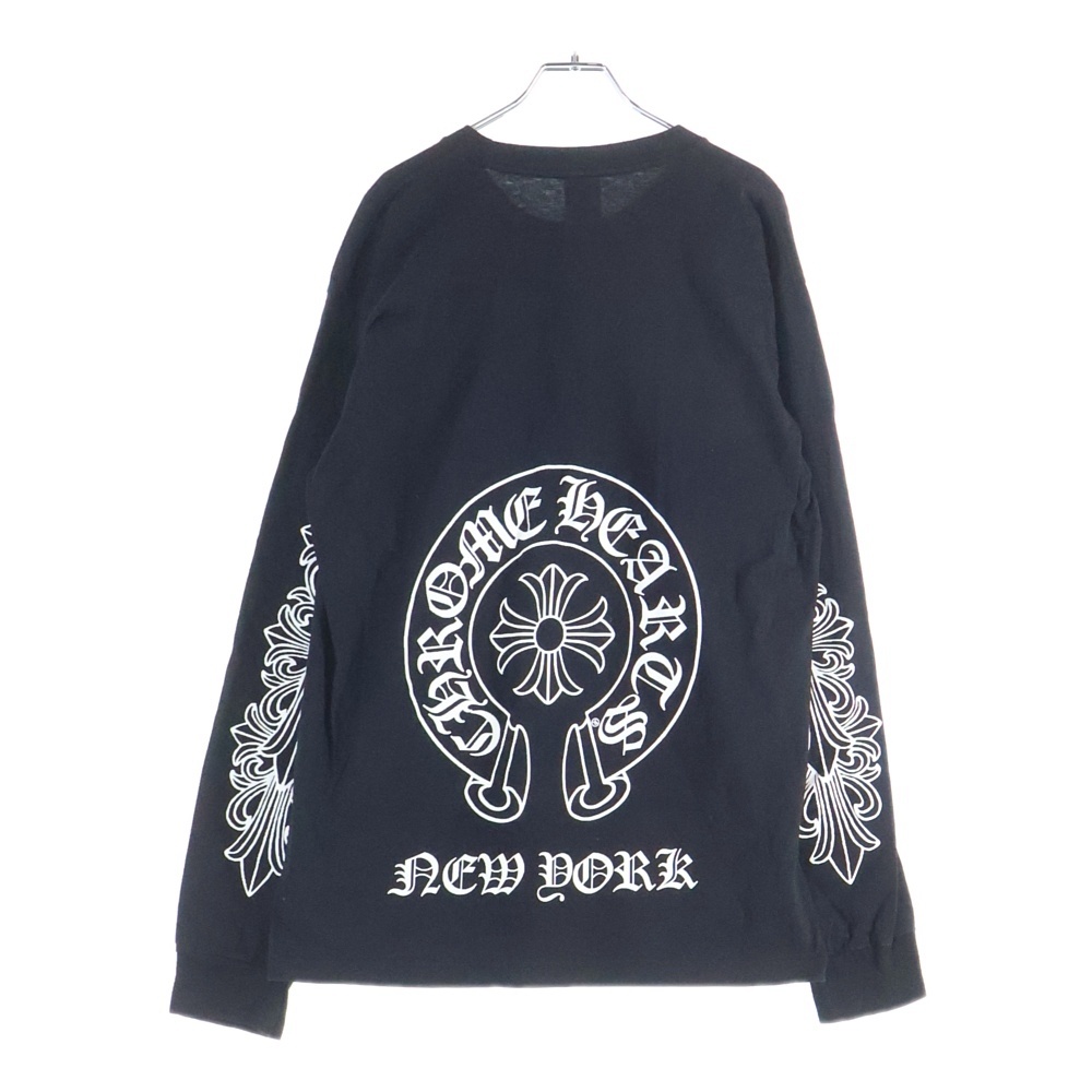 OLD NY限定 Horseshoe オールド ニューヨーク限定 ホースシュー袖フローラル 長袖Tシャツ ブラック Bランク