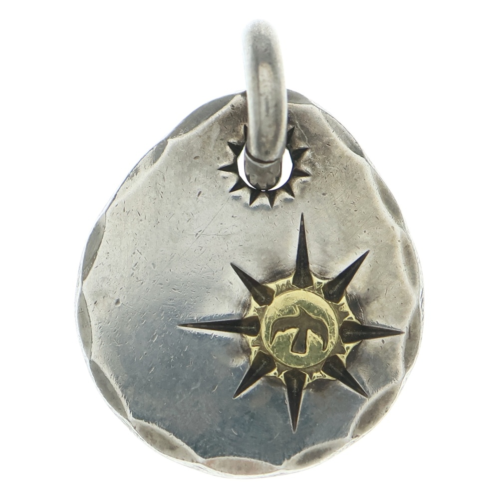 印台ズレ たたきメタル 小 ペンダントトップ シルバー/ゴールド BGA069 Bランク