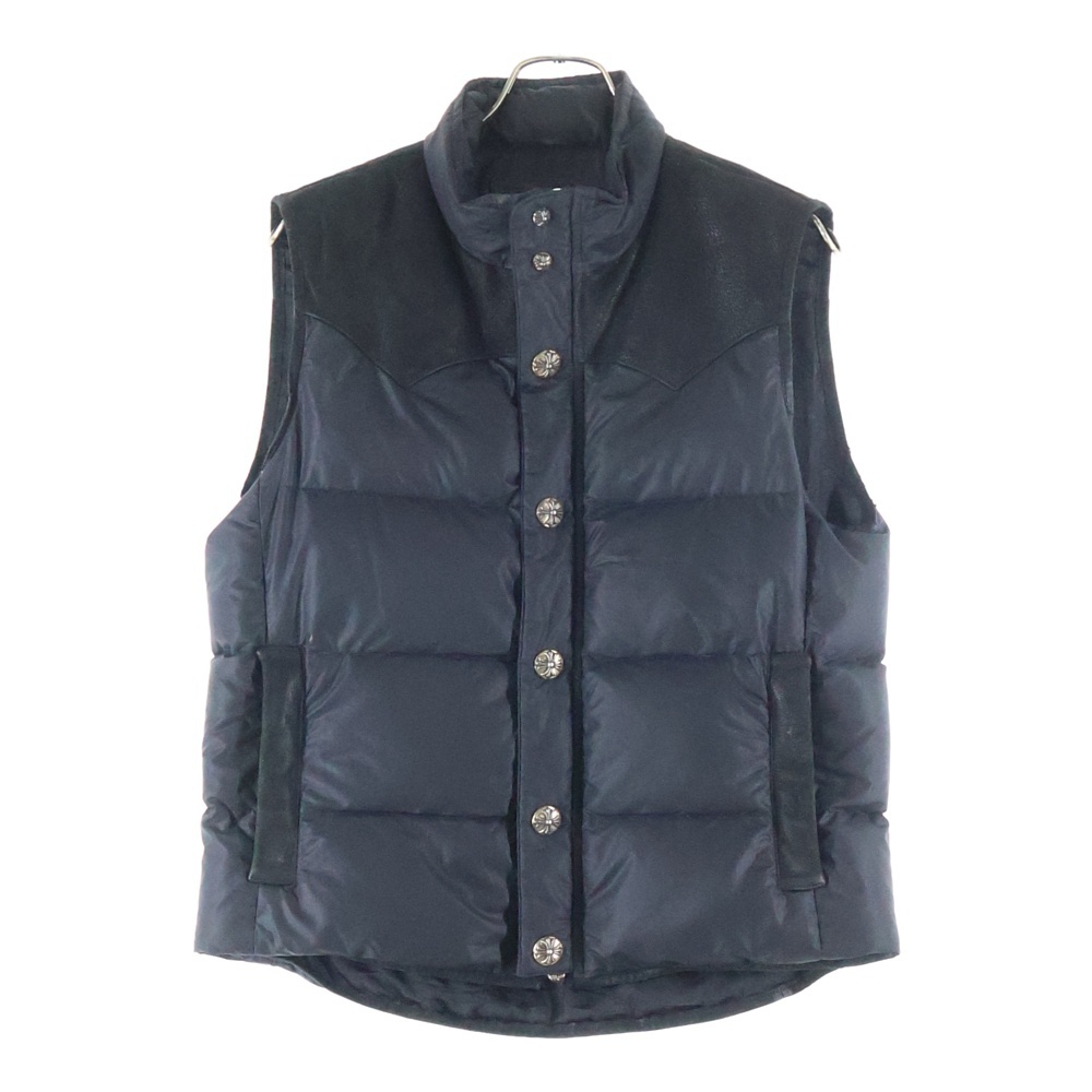 PUFFY WSTRN パフィウエスタン フレアニーレザーヨーク切替ウールダウンベスト Bランク