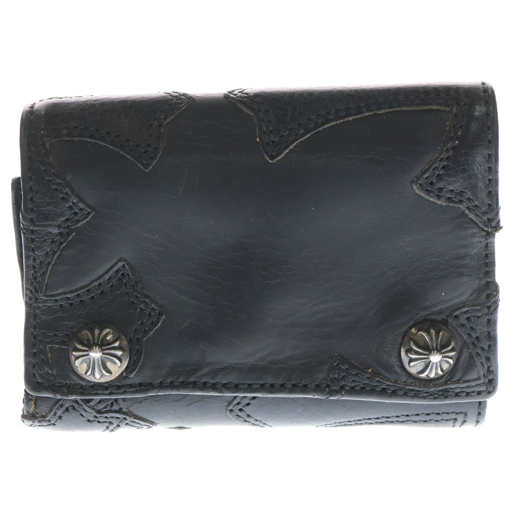 クロムハーツ 3FOLD 3フォールド クロスパッチ付きクロスボールボタン