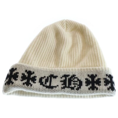 BIG DADDY ビッグダディ スターボール付きカシミヤニットビーニーニットキャップ ホワイト Bランク