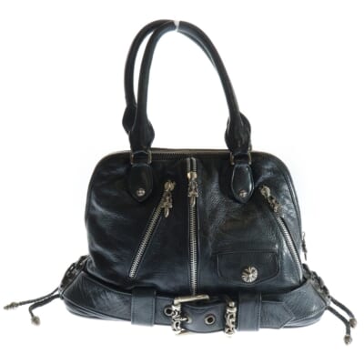 MO DEAN ダガージップレザーハンドバッグ ブラック Bランク