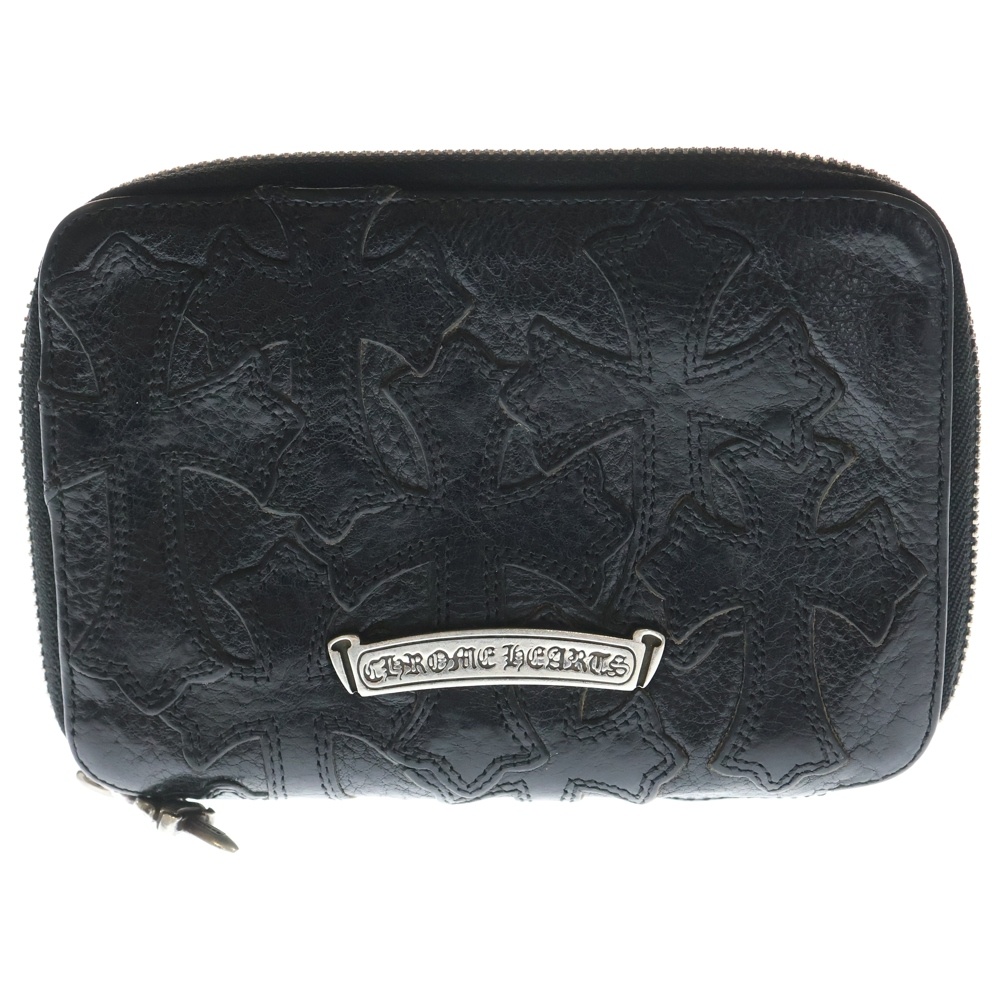 BANK ROBBER バンクローバー クロスパッチラウンドジップレザーウォレット財布 Bランク