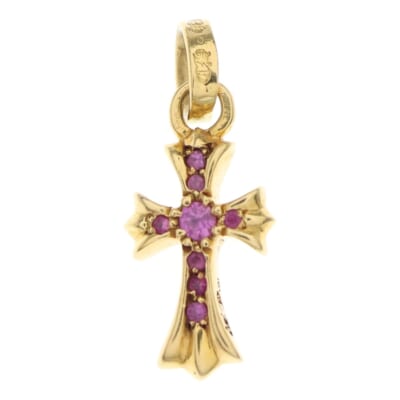 22K CRS BBYFAT P SAP P ベイビーファット PAVEピンクサファイア チャーム ネックレストップ ゴールド Aランク