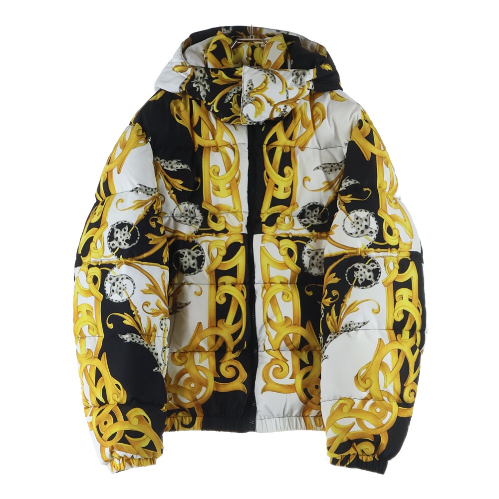 バロック柄 総柄 ダウンジャケット イエロー/ブラック A85195/A235725 Aランク