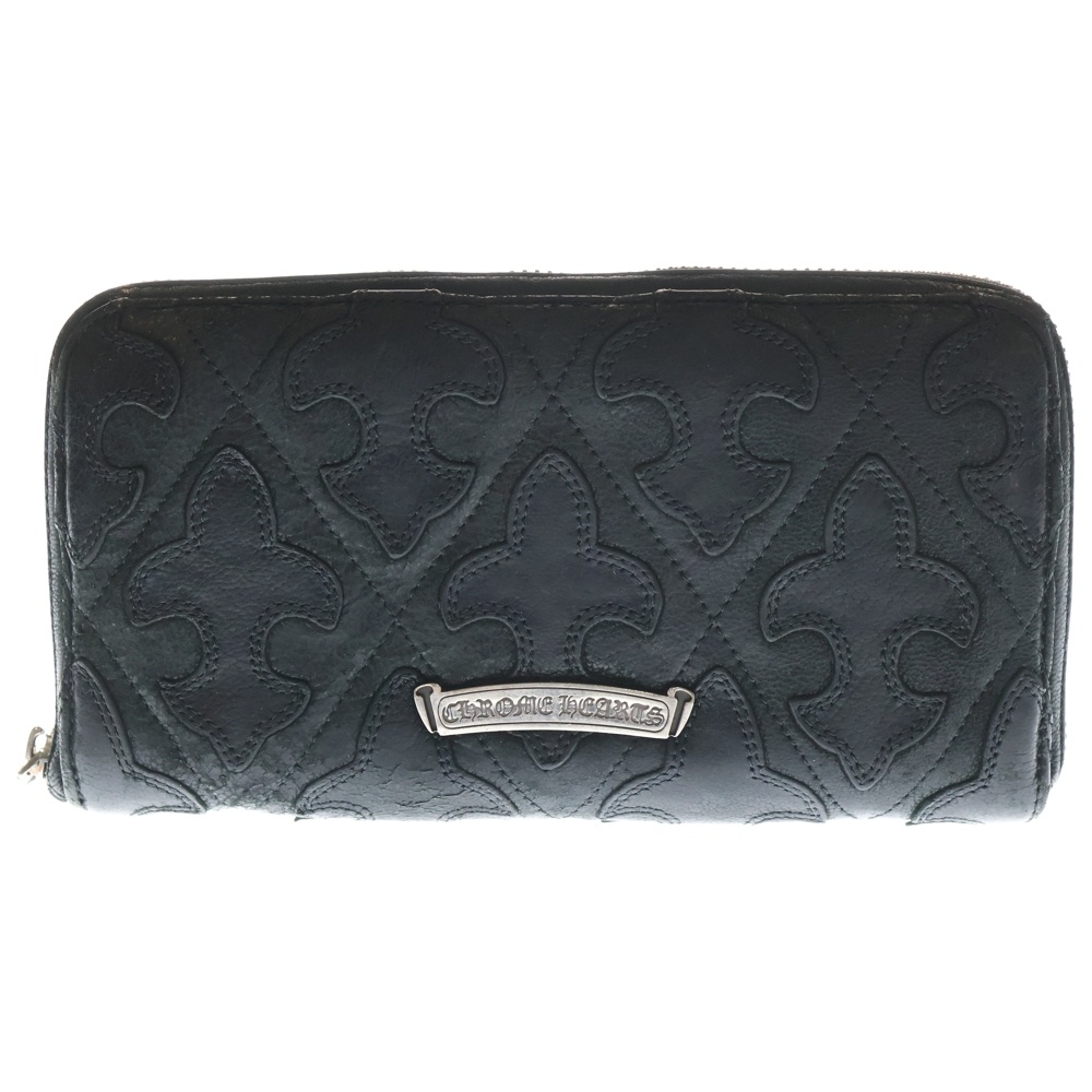 REC F ZIP QUILTED BSフレアキルティングレザーウォレット 長財布 ブラック Bランク