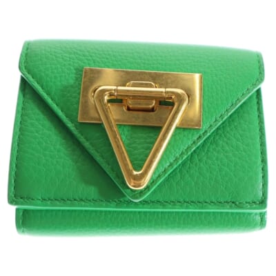 サンジェルマン フラグメントケース 財布 コインケース グリーン レザー ゴールド金具 Bランク