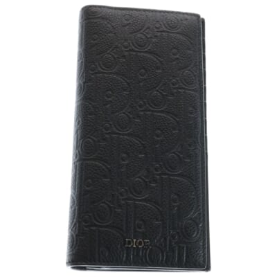 オブリーク 二つ折り長財布 ブラック レザー Bランク