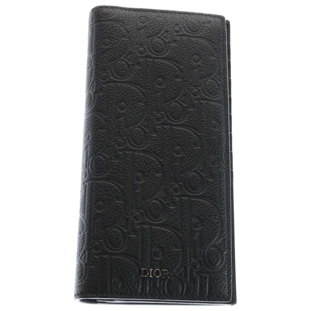 オブリーク 二つ折り長財布 ブラック レザー Bランク